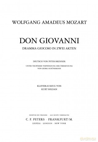 Mozart: Don Giovanni (Vocal Score) (EP8913): For Mixed Choir and Orchestra (Edition Peters) - Wolfgang Amadeus Mozart [KSIĄŻKA]