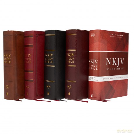 NKJV Study Bible, Premium Bonded Leather, Black, Comfort Print - Thomas Nelson [KSIĄŻKA]