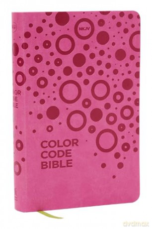 NKJV, Color Code Bible for Kids, Pink Leathersoft, Comfort Print - Thomas Nelson [KSIĄŻKA]
