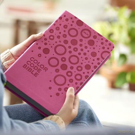 NKJV, Color Code Bible for Kids, Pink Leathersoft, Comfort Print - Thomas Nelson [KSIĄŻKA]