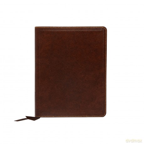 NKJV, Journal the Word Bible, Large Print, Bonded Leather, Brown, Red Letter: Reflect, Journal, or Create Art Next to Your Favorite Verses - Thomas Nelson [KSIĄŻKA]