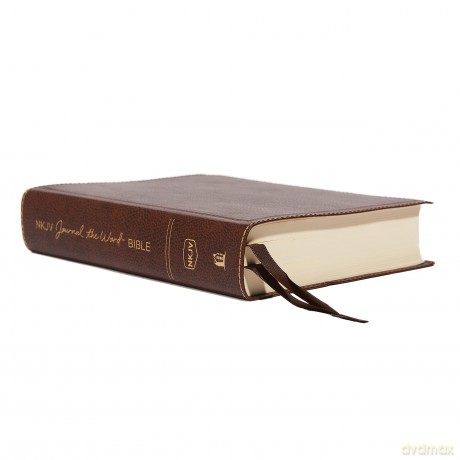 NKJV, Journal the Word Bible, Large Print, Bonded Leather, Brown, Red Letter: Reflect, Journal, or Create Art Next to Your Favorite Verses - Thomas Nelson [KSIĄŻKA]