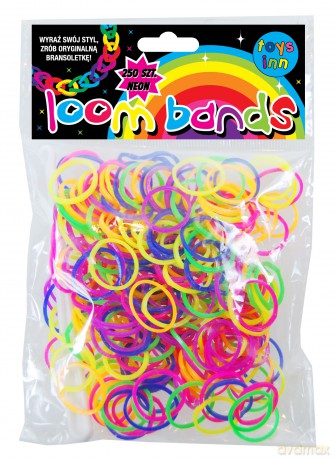 Gumki Loom Bands 250 Sztuk Kolory Neonowe [ZABAWKA]