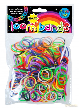 Gumki Loom Bands 250 Sztuk Kolory Podstawowe [ZABAWKA]