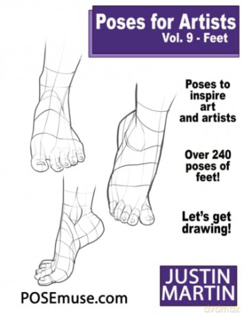 Poses for Artists Volume 9 Feet: An Essential Reference for Figure Drawing and the Human Form (Inspiring Art and Artists) - Justin R Martin [KSIĄŻKA]