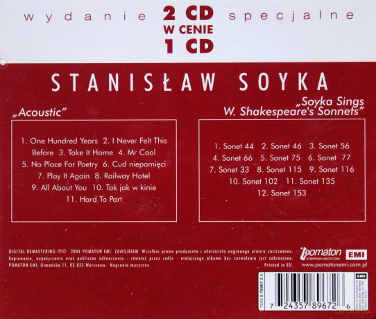 Stanisław Soyka: Acoustic/Soyka Sings Shakespeare's Sonne [2CD]