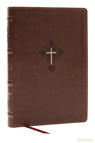 RSV2CE, Thinline Large Print Catholic Bible, Brown Leathersoft, Comfort Print - Catholic Bible Press [KSIĄŻKA]