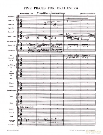 Schoenberg: Five Pieces for Orchestra (New Version) (EP6061): 1973 Version Reduced for Standard Size Orchestra (Edition Peters) - Richard Hoffman [KSIĄŻKA]