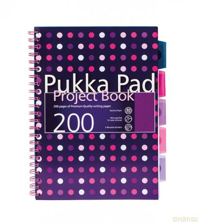 Kołozeszyt A4 6311 Różowy Z Przekładkami Dots W Kratkę 200s. [SZKOŁA]