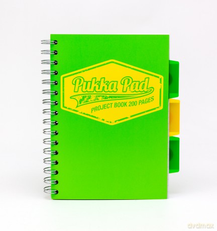 Kołozeszyt A5 7144 Zielony Z Przekładkami Neon W Kratkę 200s. [SZKOŁA]