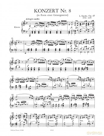 Spohr: Concerto No. 8 in A minor Op.47 (Violin and Piano) (EP1098D): In the Form of a Vocal Scene (Edition Peters) - Spohr [KSIĄŻKA]