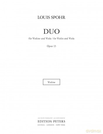 Spohr: Duo in E minor Op.13 (Violin and Viola) (L1918) - Louis Spohr [KSIĄŻKA]