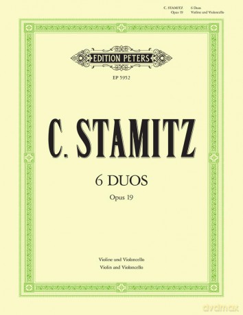 Stamitz: 6 Duos Op.19 (Violin and Cello) (EP5952): Set of Parts (Edition Peters) - Carl Stamitz [KSIĄŻKA]