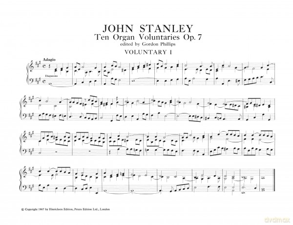 Stanley: 10 Voluntaries Op.7 (Organ) (EP7724): From Tallis to Wesley (Edition Peters) - John Stanley [KSIĄŻKA]