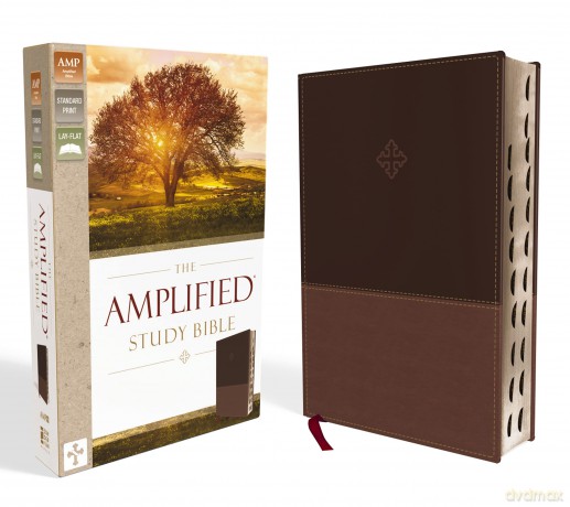 The Amplified Study Bible, Leathersoft, Brown, Thumb Indexed: Amplified Study Bible, Brown, Imitation Leather, Ribbon Marker, Large Print - Zondervan [KSIĄŻKA]