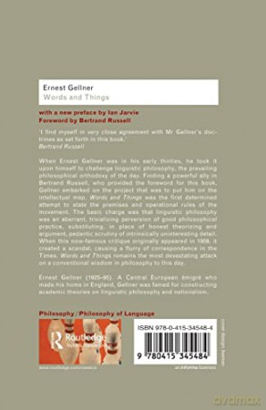 Words and Things: An Examination of, and an Attack on, Linguistic Philosophy, A Special Issue of Cognitive Neuropsychology (Routledge Classics) - Ernest Gellner [KSIĄŻKA]