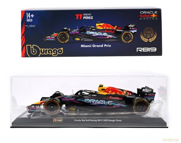 Bburago Formula F1 Oracle Red Bull Rb19 Miami Livery Sergio Perez 1:24