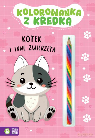Kotek i inne zwierzęta. Kolorowanka z kredką [KSIĄŻKA]
