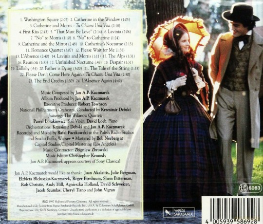 Washington Square soundtrack (Plac Waszyngtona) (Jan A. P. Kaczmarek) [CD]