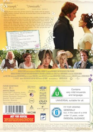 Pride & Prejudice (Duma i uprzedzenie) [DVD]