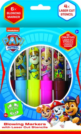 Markery dmuchane Paw Patrol 6 sztuk + szablony
