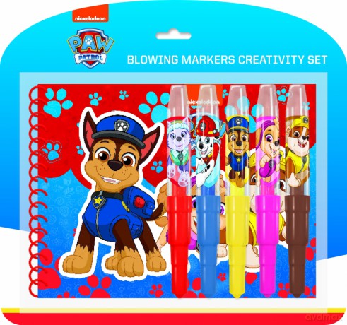 Markery dmuchane Psi Patrol 5 sztuk + notes + szablon