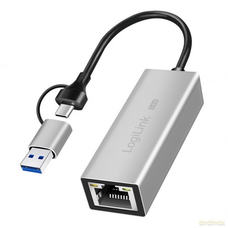 Adapter USB-A/-C do 2,5G Ethernet, szary