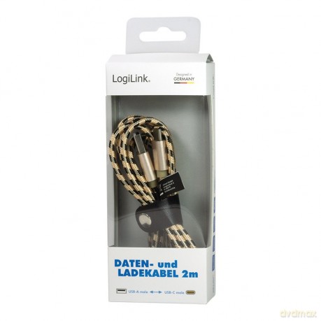 Kabel USB 2.0 A męski do USB-C męski, dł. 2m