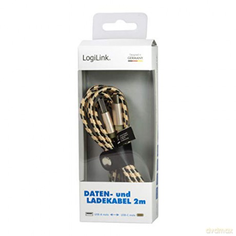 Kabel USB 2.0 A męski do USB-C męski, dł. 2m