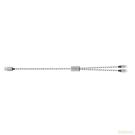 Kabel USB2.0 A/M do micro USB + USB-C, 1.2m
