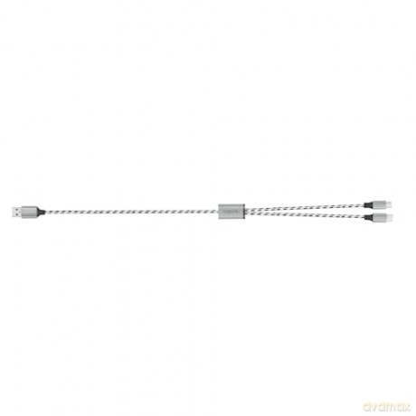 Kabel USB2.0 A/M do micro USB + USB-C, 1.2m