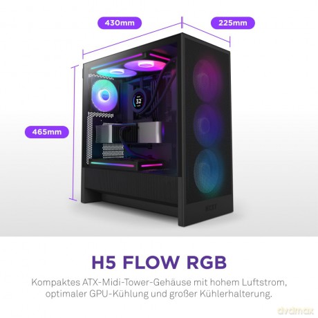 Obudowa H5 FLOW RGB Midi tower z oknem (2024) Czarna