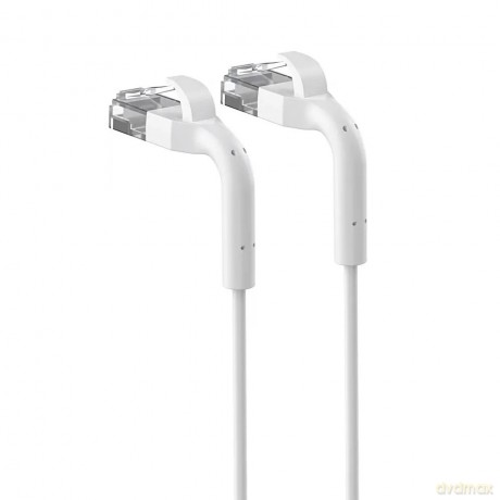 Patchcord kat.6a U/FTP 1Gbps miedź kabel sieciowy skrętka, łamana końcówka 1m biały