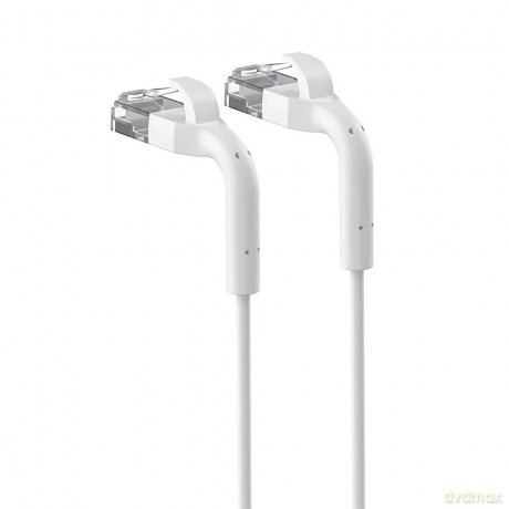 Patchcord kat.6a U/FTP 1Gbps miedź kabel sieciowy skrętka, łamana końcówka 1m biały