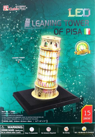 CUBIC FUN 3D LED Krzywa Wieża w Pizie 15 el. [PUZZLE]
