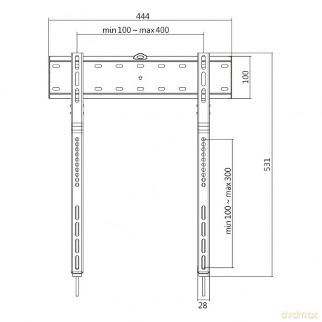 Uchwyt ścienny TV, 32 - 65 cali, max 40 kg