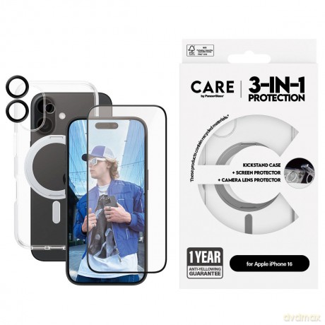 CARE by PanzerGlass - 3-in-1 Ceramic Bundle - iPhone 16 [ETUI]