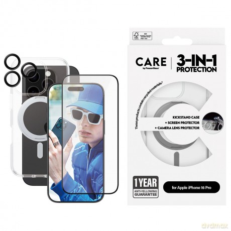 CARE by PanzerGlass - 3-in-1 Protection Bundle - MagSafe-Compatible - iPhone 16 Pro [ETUI]