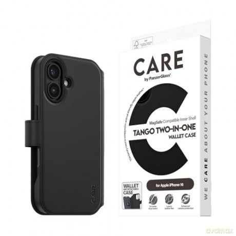 CARE by PanzerGlass - Case Two-in-One Wallet w. MagSafe - iPhone 16 [ETUI]