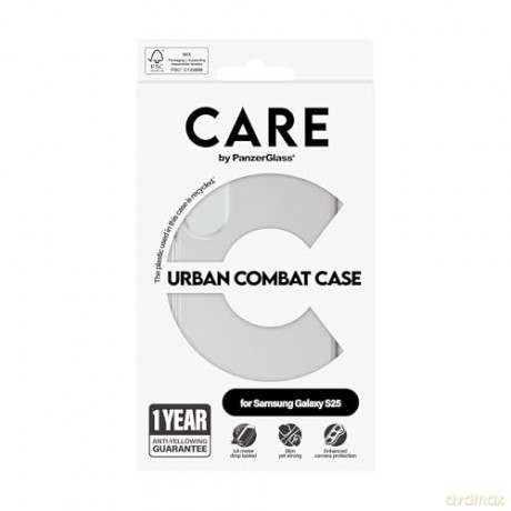 CARE by PanzerGlass - Flagship Case Transparent Urban Combat w. Clear Frame Samsung Galaxy S 2025 [ETUI]