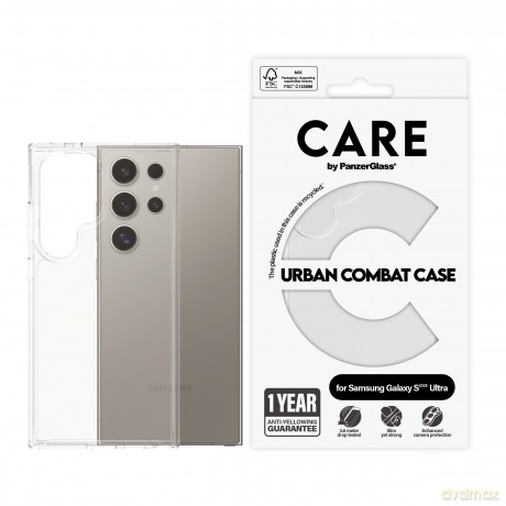 CARE by PanzerGlass - Flagship Case Transparent Urban Combat w. Clear Frame Samsung Galaxy S 2025 Ult [ETUI]