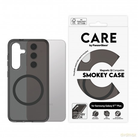 CARE by PanzerGlass - Flagship Case Urban Combat Smokey w. Black Qi Compatible Samsung Galaxy S 2025 [ETUI]