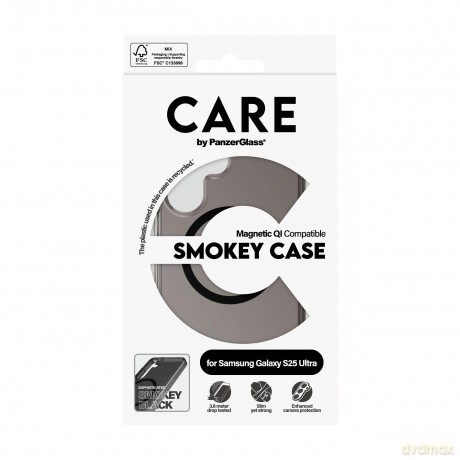 CARE by PanzerGlass - Flagship Case Urban Combat Smokey w. Black Qi Compatible Samsung Galaxy S 2025 [ETUI]