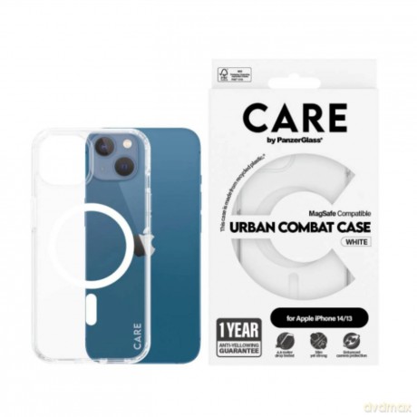 CARE by PanzerGlass - Flagship White MagSafe iPhone 14/13 [ETUI]