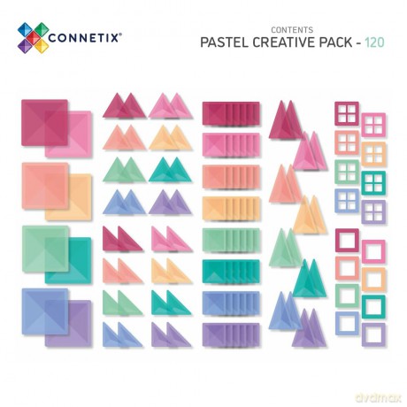 Connetix - Pastel Creative Pack 120 Pieces (CT-P-00120-CR)
