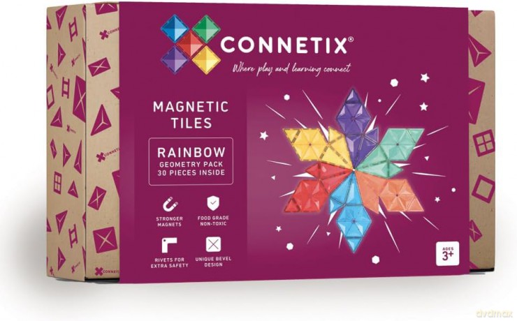 Connetix - Rainbow Geometry Pack 30 Pieces - (CT-R-00030-GE)