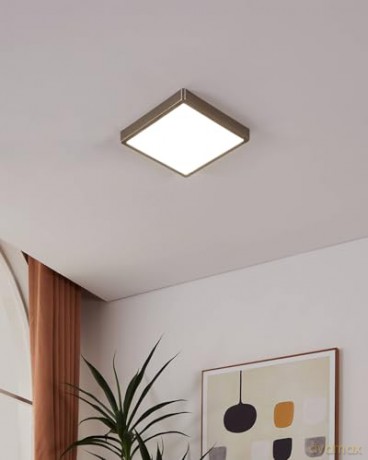 EGLO - Fueva-Z ceiling light brushed steel 28.5x28.5 - TW - Zigbee, Bluetooth