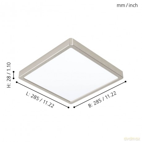 EGLO - Fueva-Z ceiling light brushed steel 28.5x28.5 - TW - Zigbee, Bluetooth