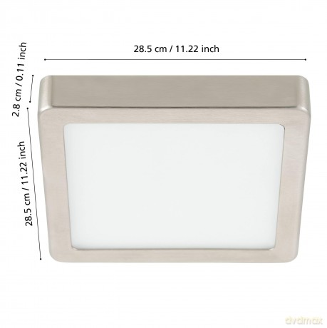 EGLO - Fueva-Z ceiling light brushed steel 28.5x28.5 - TW - Zigbee, Bluetooth