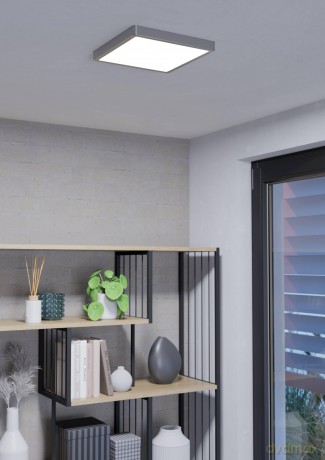 EGLO - Fueva-Z ceiling light brushed steel 28.5x28.5 - TW - Zigbee, Bluetooth